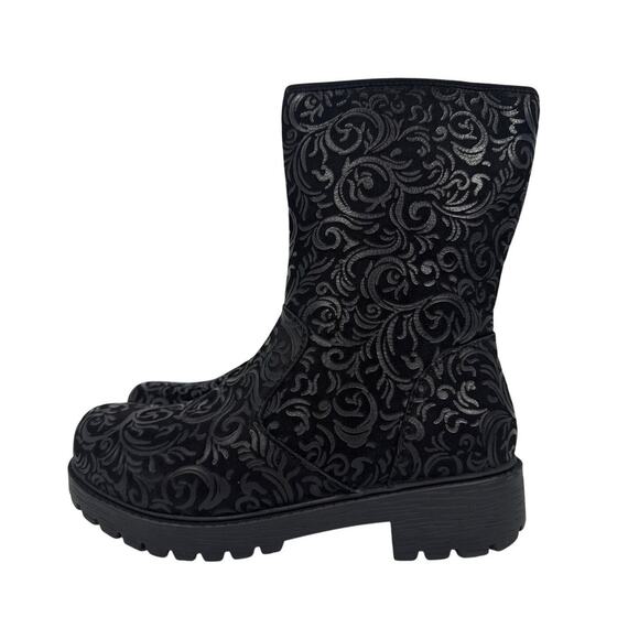 Alegria Chalet Mid Boots Rococo Womens 8-8.5 EU38 Black Leather Pattern Lined - Picture 4 of 11